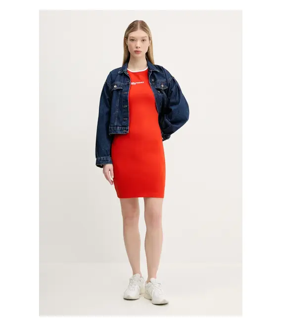 Φόρεμα Karl Lagerfeld Jeans χρώμα: πορτοκαλί, A2W13051
