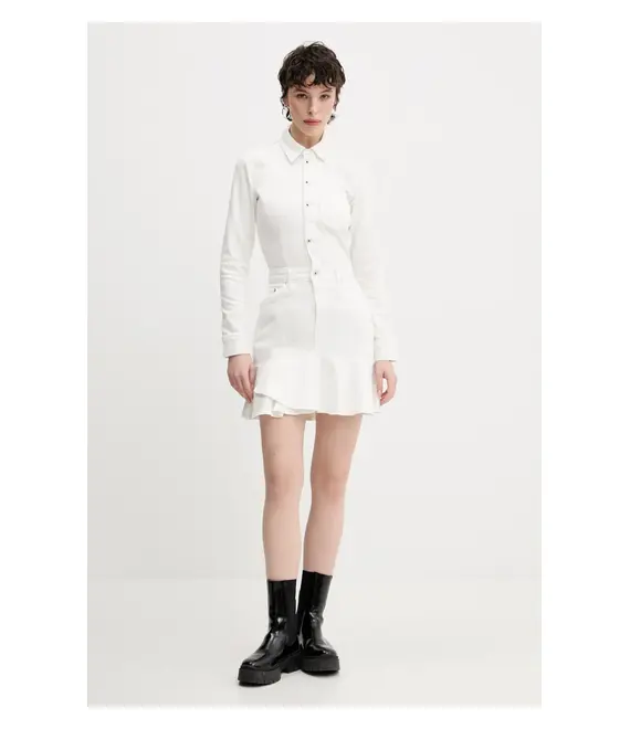 Φόρεμα τζιν Karl Lagerfeld Jeans χρώμα: άσπρο, A2W13046