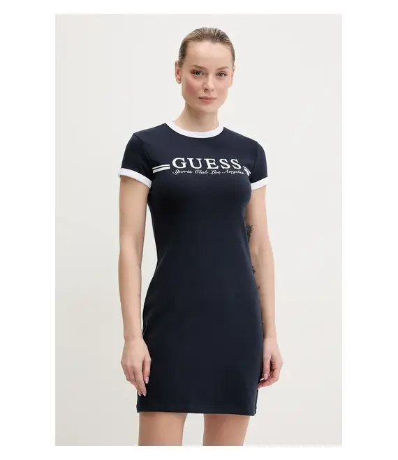 Φόρεμα Guess χρώμα: ναυτικό μπλε, V5GK02 KCQX1