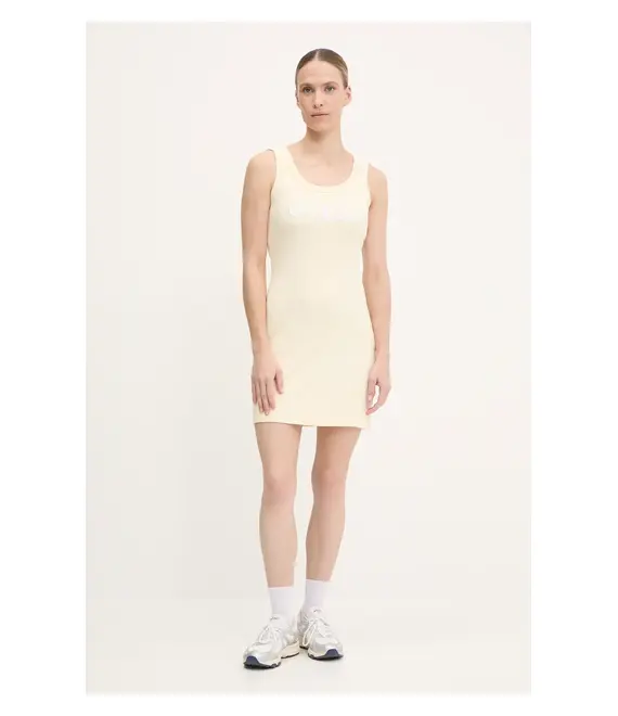 Φόρεμα Guess SUNFLOWER χρώμα: μπεζ, V5GK06 K8RT2