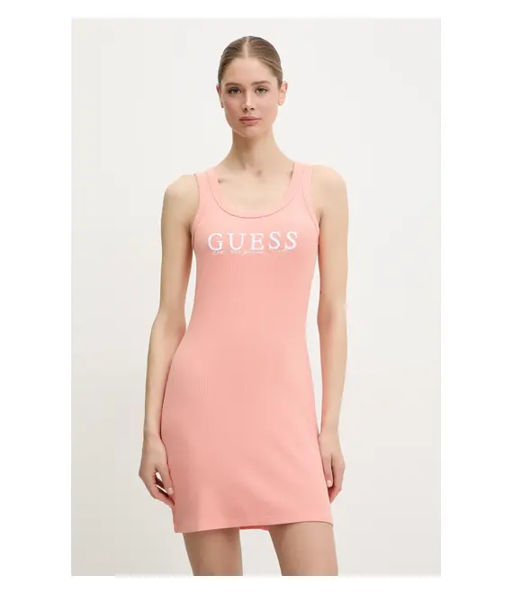 Φόρεμα Guess SUNFLOWER χρώμα: πορτοκαλί, V5GK06 K8RT2