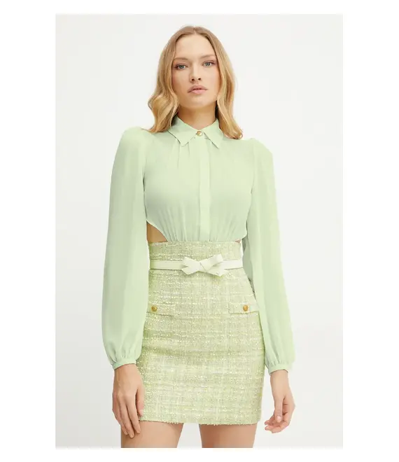 Φόρεμα Elisabetta Franchi χρώμα: τιρκουάζ, AB69752E2