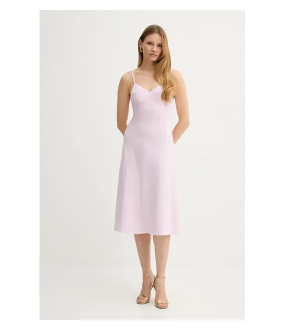 Φόρεμα Elisabetta Franchi χρώμα: ροζ, AB74852E2