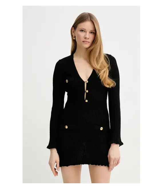 Φόρεμα Elisabetta Franchi χρώμα: μαύρο, AM76Q52E2