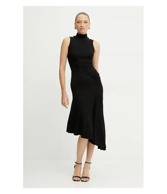 Φόρεμα Elisabetta Franchi χρώμα: μαύρο, AB84252E2