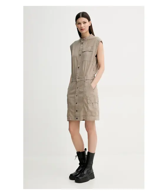 Φόρεμα G-Star Raw χρώμα: μπεζ, D26026-D454