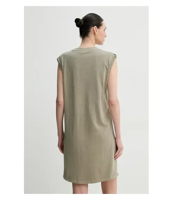 Βαμβακερό φόρεμα G-Star Raw χρώμα: πράσινο, D26081-C756