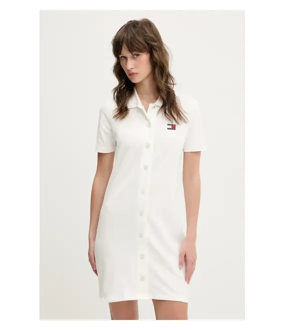 Φόρεμα Tommy Jeans χρώμα: άσπρο, DW0DW20302