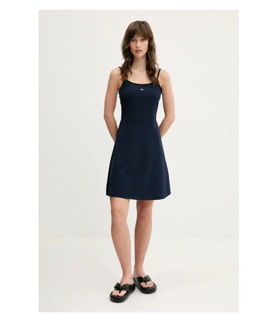 Φόρεμα Tommy Jeans χρώμα: ναυτικό μπλε, DW0DW21354