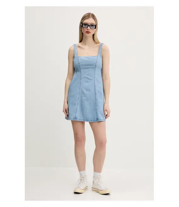 Φόρεμα τζιν Hollister Co. χρώμα: μπλε, KI359-5033