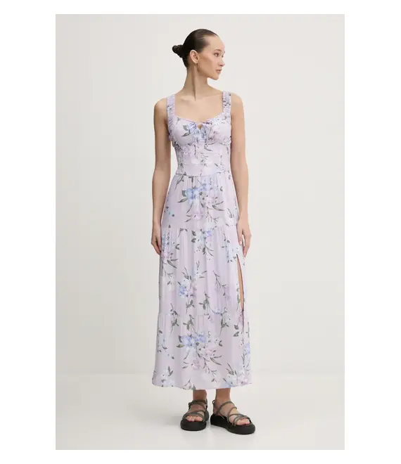 Φόρεμα Hollister Co. χρώμα: μοβ, KI359-5052