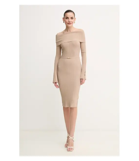 Φόρεμα Marciano Guess GIADA χρώμα: μπεζ, 5GGK25 5874Z