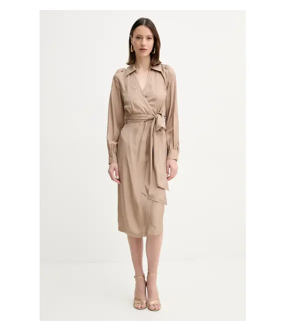Φόρεμα Marciano Guess DORIAN χρώμα: μπεζ, 5GGK30 7309A