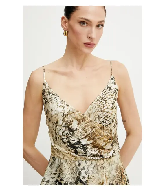Φόρεμα Marciano Guess GISELLE χρώμα: μπεζ, 5GGK09 7298A