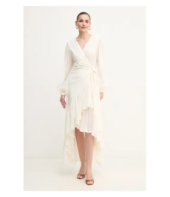 Βαμβακερό φόρεμα Marciano Guess ELSA χρώμα: μπεζ, 5GGK53 7317A