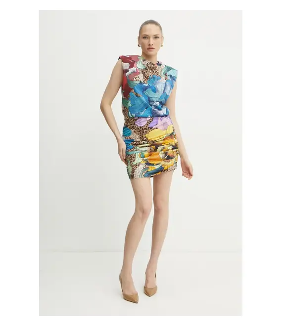 Φόρεμα Just Cavalli χρώμα: μπλε, 78PAOE01 CJ110