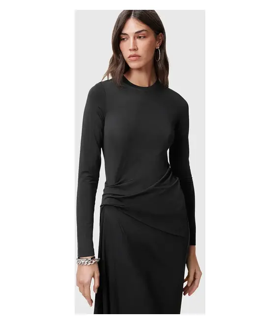 Φόρεμα AllSaints RIVI χρώμα: μαύρο, W007DC