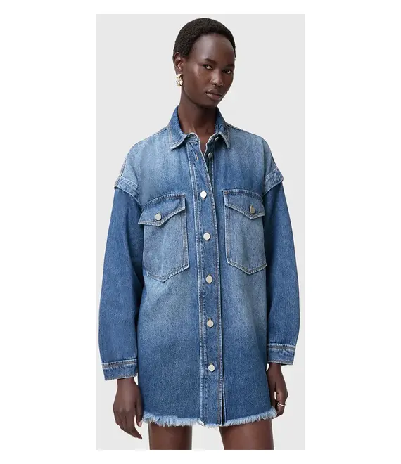 Φόρεμα τζιν AllSaints FAYE χρώμα: μπλε, W023DC