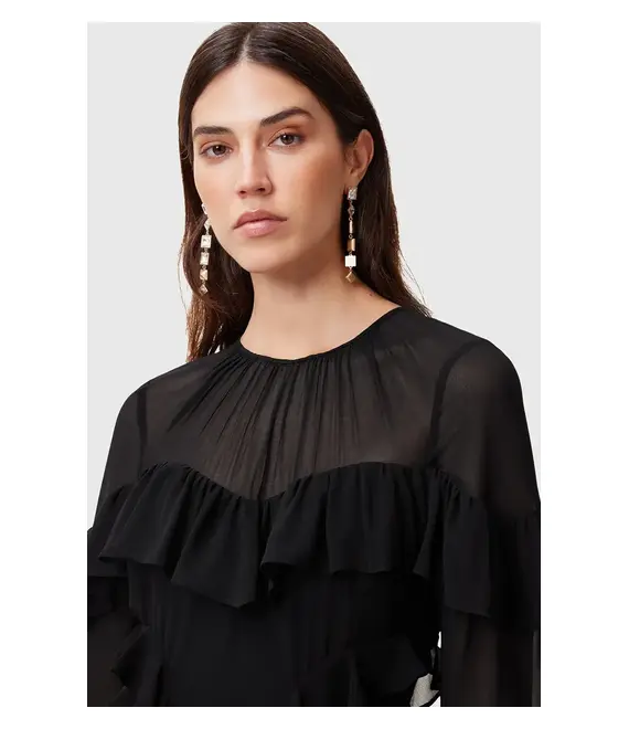 Φόρεμα AllSaints NAT χρώμα: μαύρο, W191DC