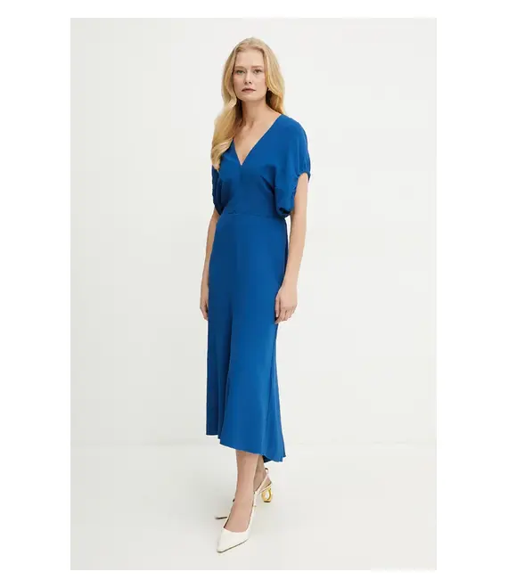 Φόρεμα Victoria Beckham χρώμα: μπλε, 1225WDR006381A