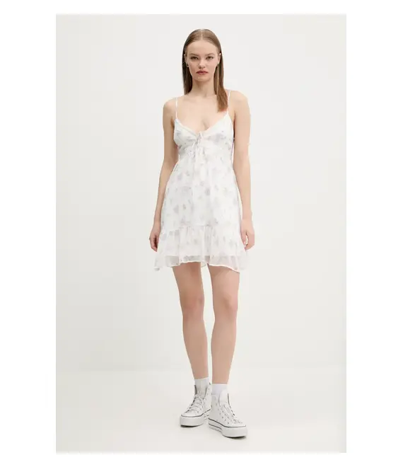 Φόρεμα Hollister Co. χρώμα: άσπρο, KI359-5096