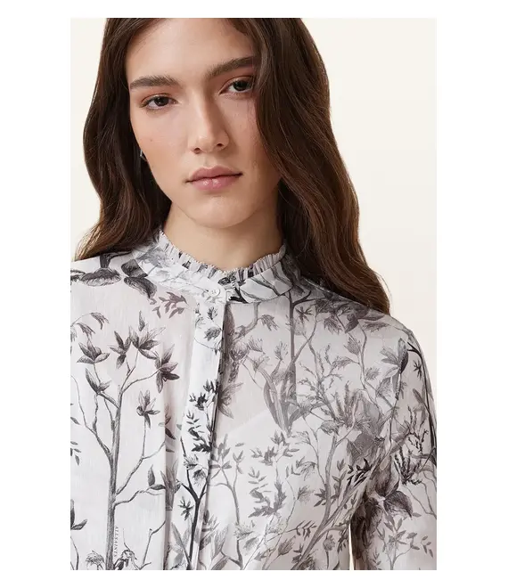 Λινό φόρεμα AllSaints SKYLAR MAXI χρώμα: άσπρο, W047DC