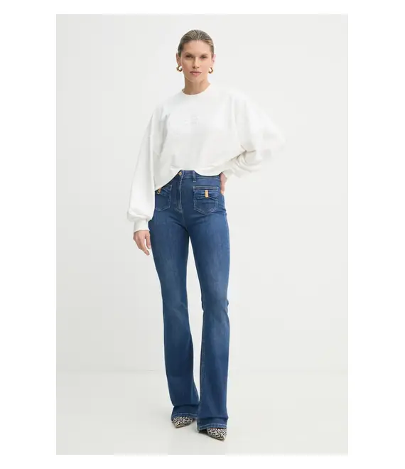 Μπλούζα Elisabetta Franchi χρώμα: μπεζ, MD00551E2