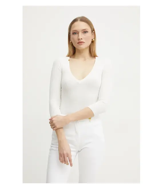 Πουλόβερ Elisabetta Franchi χρώμα: μπεζ, MK98T51E2
