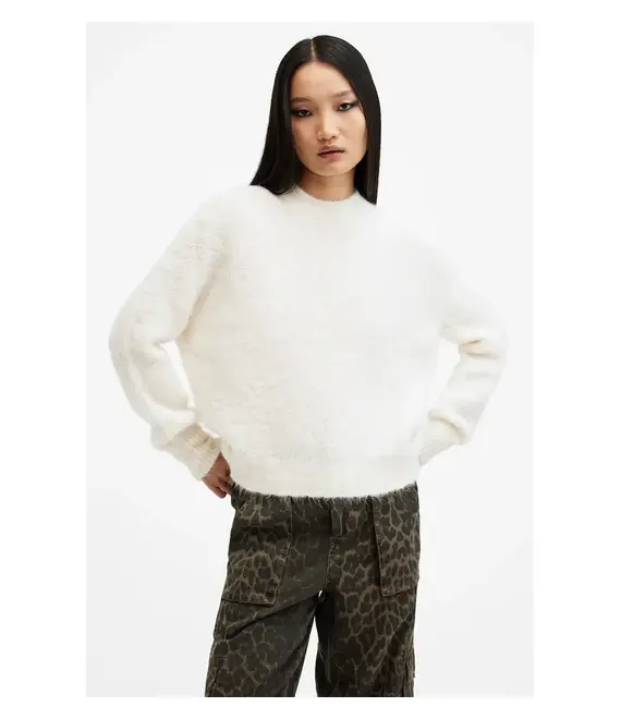Μάλλινο πουλόβερ AllSaints VORTEX JUMPER γυναικείο, χρώμα: άσπρο, W032KB