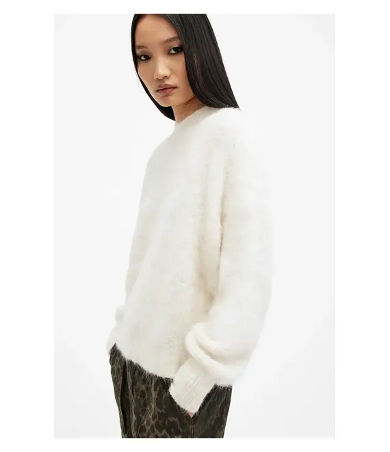 Μάλλινο πουλόβερ AllSaints VORTEX JUMPER γυναικείο, χρώμα: άσπρο, W032KB