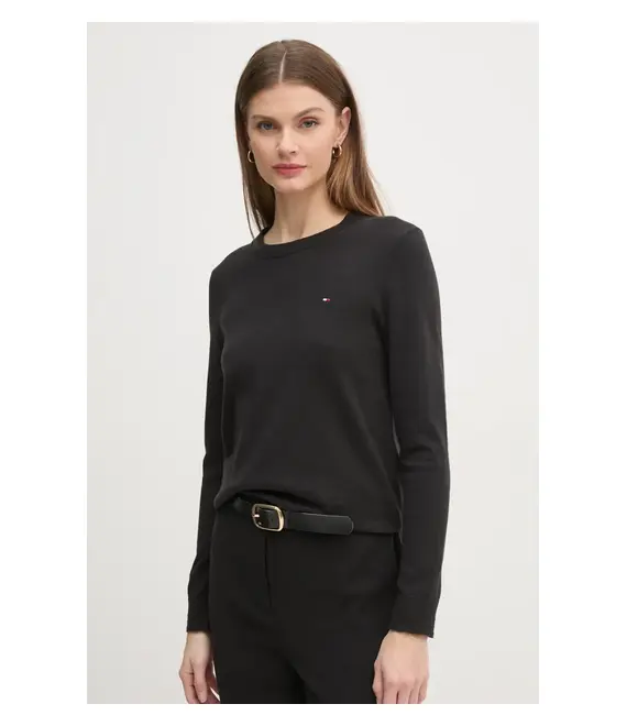 Πουλόβερ Tommy Hilfiger χρώμα: μαύρο, WW0WW44984