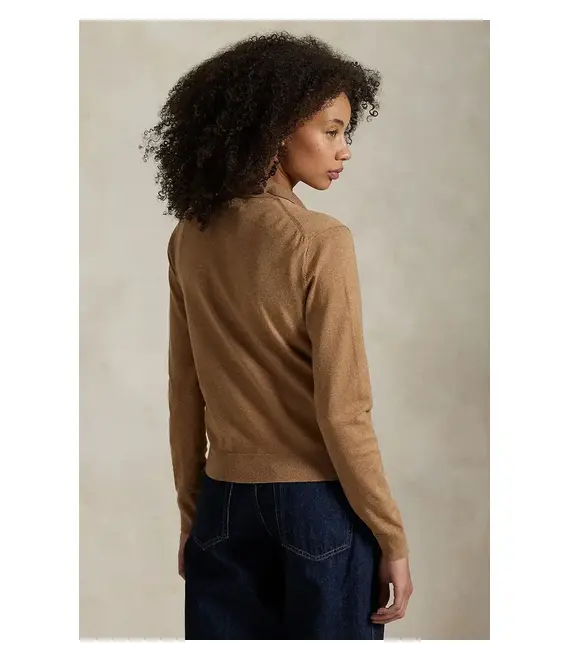 Βαμβακερή ζακέτα Polo Ralph Lauren χρώμα: μπεζ, 211959285