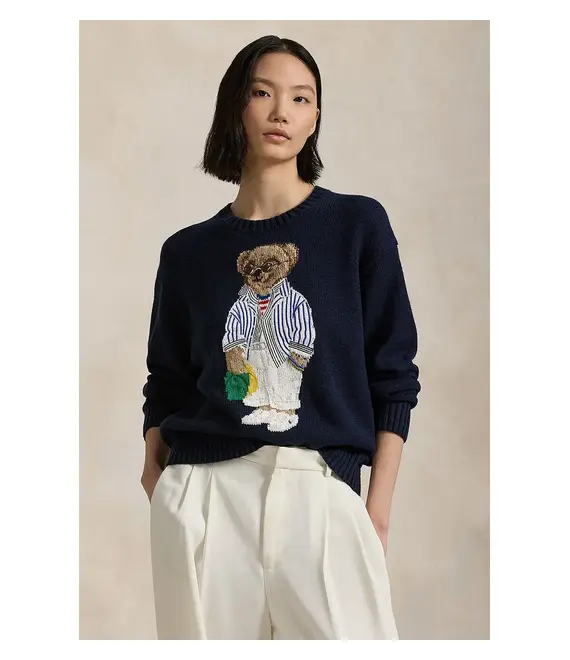 Βαμβακερό πουλόβερ Polo Ralph Lauren γυναικείο, χρώμα: ναυτικό μπλε, 211959288