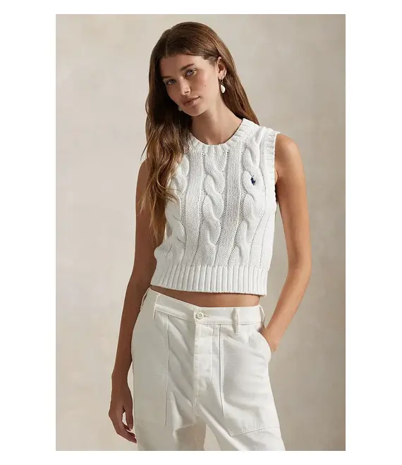Βαμβακερό πουλόβερ Polo Ralph Lauren χρώμα: άσπρο, 211959295