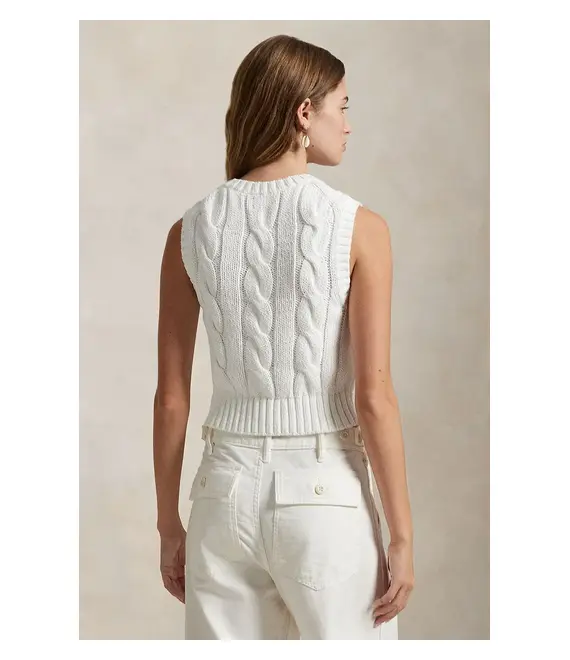 Βαμβακερό πουλόβερ Polo Ralph Lauren χρώμα: άσπρο, 211959295