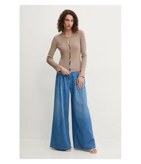 Πλεκτή ζακέτα Guess EDEN χρώμα: καφέ, W5RR17 Z34O0