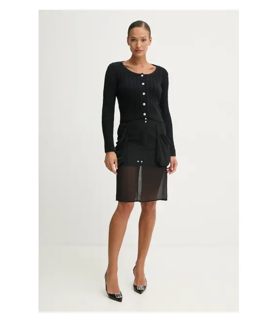 Ζακέτα από μίγμα μαλλιού Guess SIENNA χρώμα: μαύρο, W5RR53 Z37L1