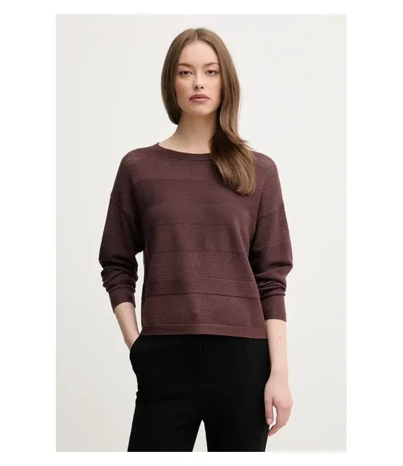 Πουλόβερ Sisley χρώμα: καφέ, 17Q3M1069