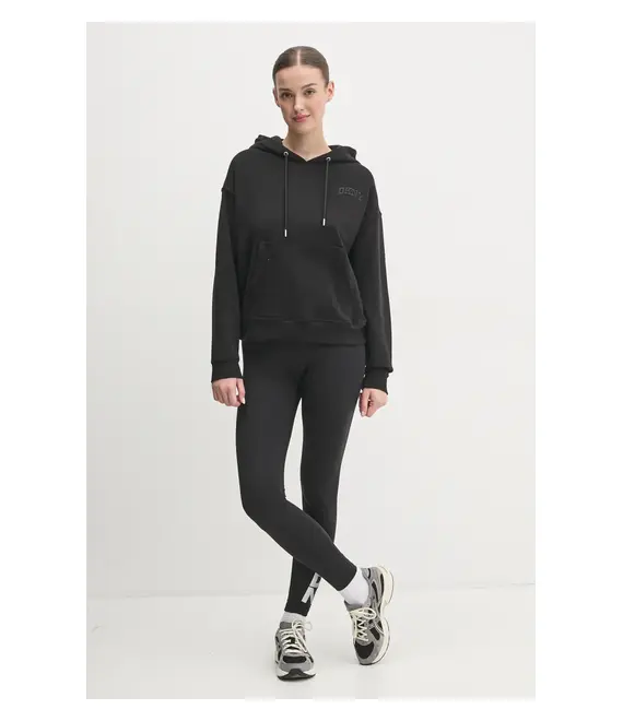 Μπλούζα Dkny χρώμα: μαύρο, με κουκούλα, DP4T1097