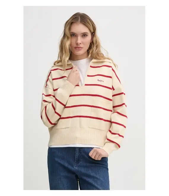 Πουλόβερ Pepe Jeans PRISCILLA χρώμα: μπεζ, PL702272