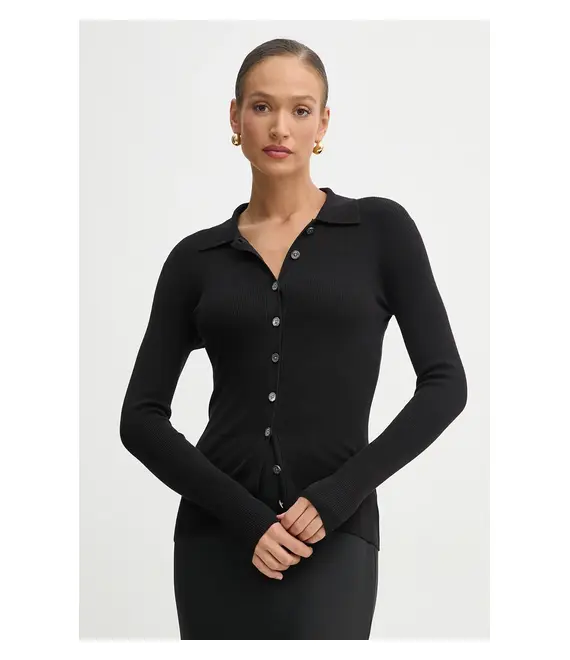 Ζακέτα με μείγμα μετάξι MICHAEL Michael Kors χρώμα: μαύρο, MR56135GW2