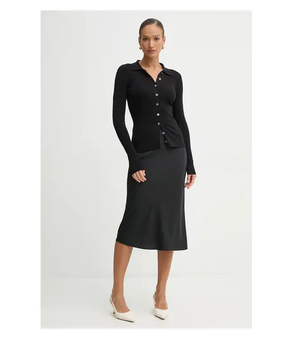 Ζακέτα με μείγμα μετάξι MICHAEL Michael Kors χρώμα: μαύρο, MR56135GW2