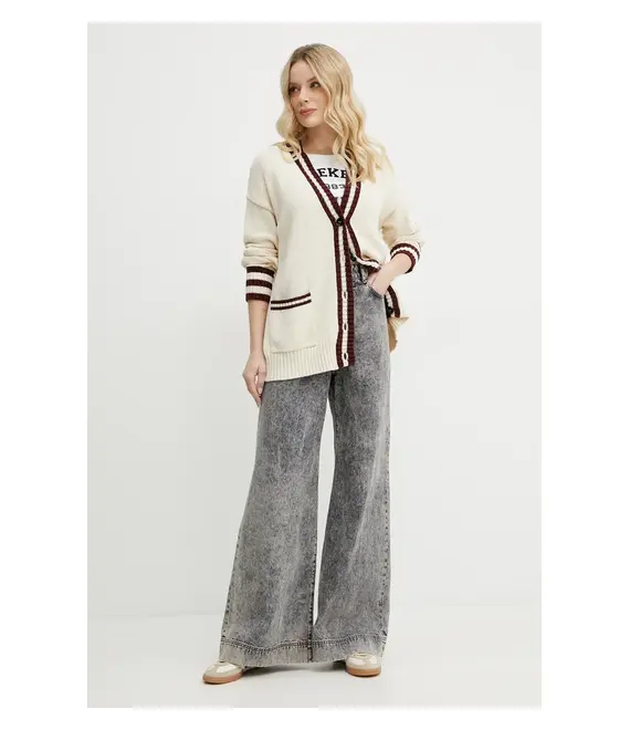 Πλεκτή ζακέτα Weekend Max Mara χρώμα: μπεζ, 2515341061600