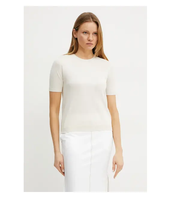 Μεταξωτό πουλόβερ Weekend Max Mara χρώμα: μπεζ, 2515361041600