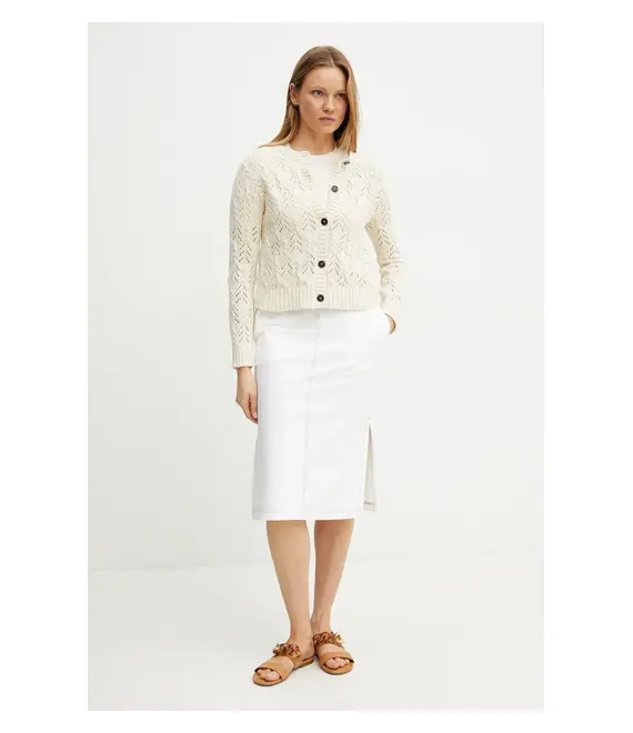 Μεταξωτό πουλόβερ Weekend Max Mara χρώμα: μπεζ, 2515361041600