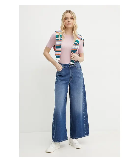 Μεταξωτό πουλόβερ Weekend Max Mara χρώμα: ροζ, 2515361041600