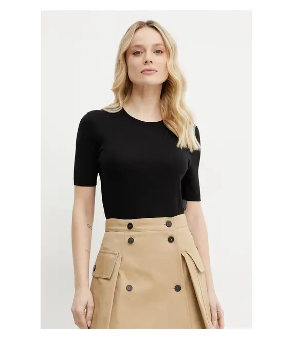 Μεταξωτό πουλόβερ Weekend Max Mara χρώμα: μαύρο, 2515361041600