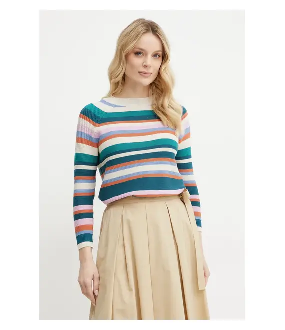 Βαμβακερό πουλόβερ Weekend Max Mara γυναικείο, χρώμα: μπεζ, 2515361161600