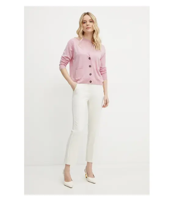 Μάλλινη ζακέτα Weekend Max Mara χρώμα: ροζ, 2515381011600