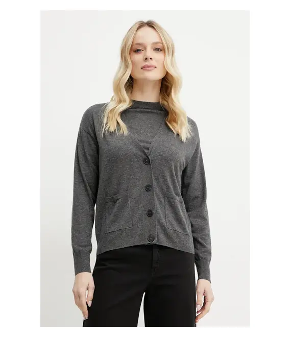 Μάλλινη ζακέτα Weekend Max Mara χρώμα: γκρι, 2515381011600